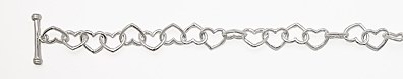 sterling silver heart toggle bracelet 14AI071