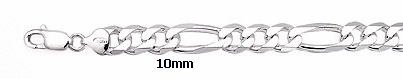 sterling silver 10mm Figaro chain 1AH009