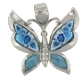 sterling silver Millefiori butterfly pendant 8AP376ltb