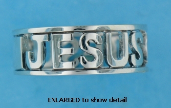 ENLARGED view of A601-40 Jesus ring