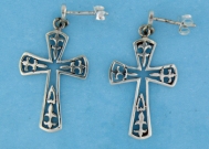 sterling silver cross earrings style A607-26