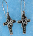 sterling silver marcasite cross earrings style A706118