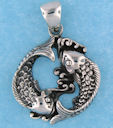 sterling silver fish pendant A7062609