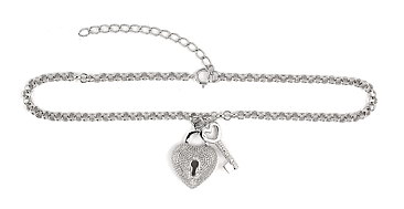 matching anklet heart with key