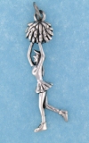 sterling silver cheerleader pendant necklace ABC513