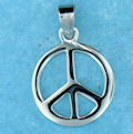 sterling silver peace sign pendant necklace ABC706-4123