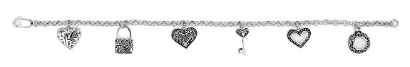 sterling silver charm bracelet ABH075