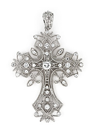 sterling silver cz cross pendant ABZ604