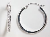 sterling silver cz hoop earring style ACZ531