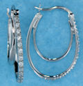 sterling silver cz hoop earring style ACZE599