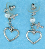 sterling silver cross earrings AECZ421