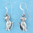 sterling silver cat earrings AESE0588