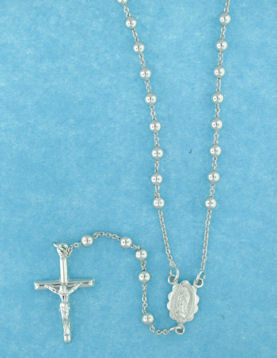 sterling silver cross rosary necklace