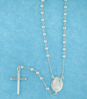 sterling silver cross rosary necklace AN004