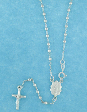 sterling silver cross rosary necklace AN006