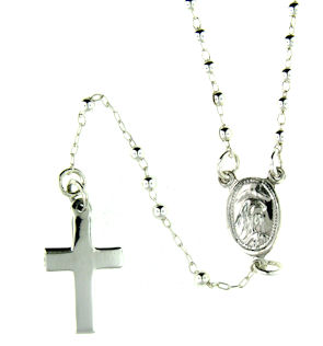 sterling silver cross rosary necklace AN057