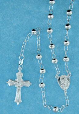 sterling silver cross rosary necklace ANK016MMS