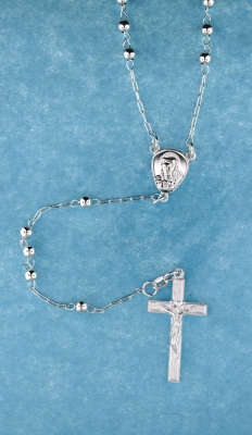 sterling silver cross rosary necklace ANK018