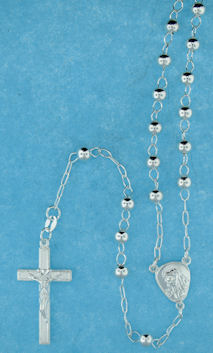 sterling silver cross rosary necklace ANK045MMS