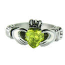 Stainless steel birthstone claddagh ring